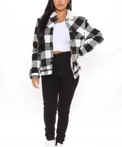 Fashion Nob Chillin By The Fire Jacket - Black/White Teddies & Babydolls
