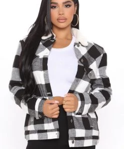 Fashion Nob Chillin By The Fire Jacket - Black/White Teddies & Babydolls