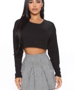 Fashion Nova Teddies & Babydolls Cross Your Mind Backless Top - Black