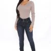 Fashion Nova Recycled Mid Rise Skinny Jeans - Dark Wash
