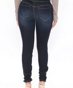 Fashion Nova Recycled Mid Rise Skinny Jeans - Dark Wash
