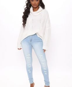 Fashion Nova Waiting For You Sweater - White Teddies & Babydolls