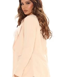 Fashion Nova Luxe Living Pant Set - Nude