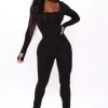 Fashion Nova Nova Season Long Sleeve Jumpsuit - Black Best Sellers