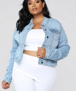 Mysite I'm So Basic Denim Jacket - Light Wash