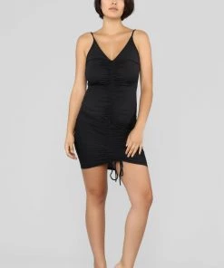 Fashion Nob Shanghai Ruched Dress - Black