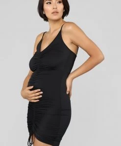 Fashion Nob Shanghai Ruched Dress - Black