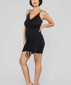 Fashion Nob Shanghai Ruched Dress - Black