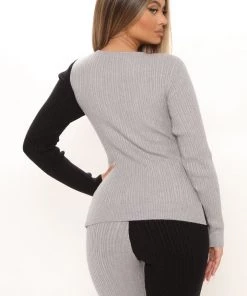 Fashion Nova Living Luxe Sweater Legging Set - Black/combo SETS