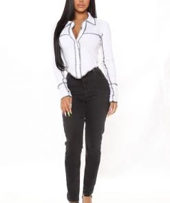 Fashion Nova Teach You A Lesson Collared Top - White/combo Best Sellers 10 Fashion Nova Teach You A Lesson Collared Top - White/combo Best Sellers