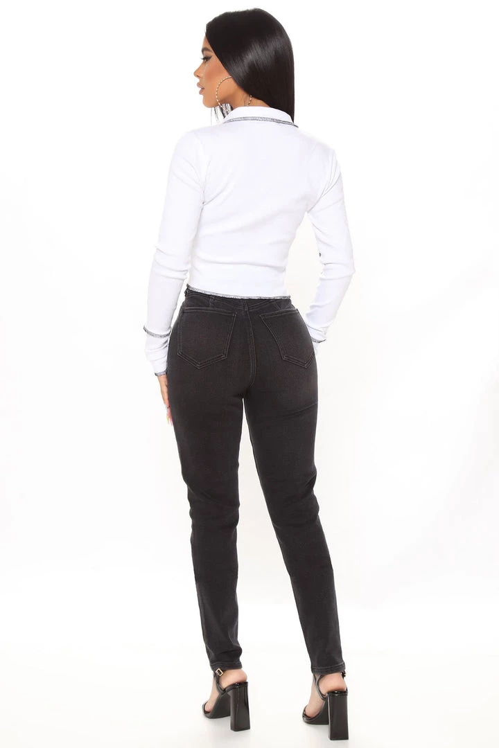 Fashion Nova Teach You A Lesson Collared Top - White/combo Best Sellers 5 Fashion Nova Teach You A Lesson Collared Top - White/combo Best Sellers