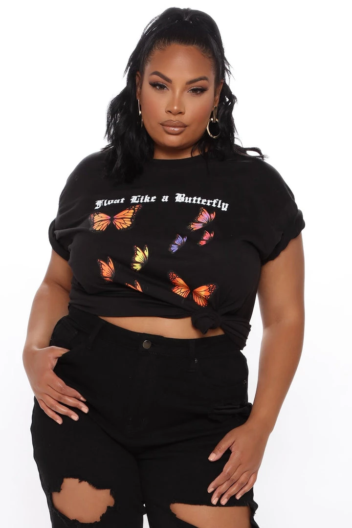 Fashion Nova Teddies & Babydolls Float Like A Butterfly Tee - Black 5 Fashion Nova Teddies & Babydolls Float Like A Butterfly Tee - Black