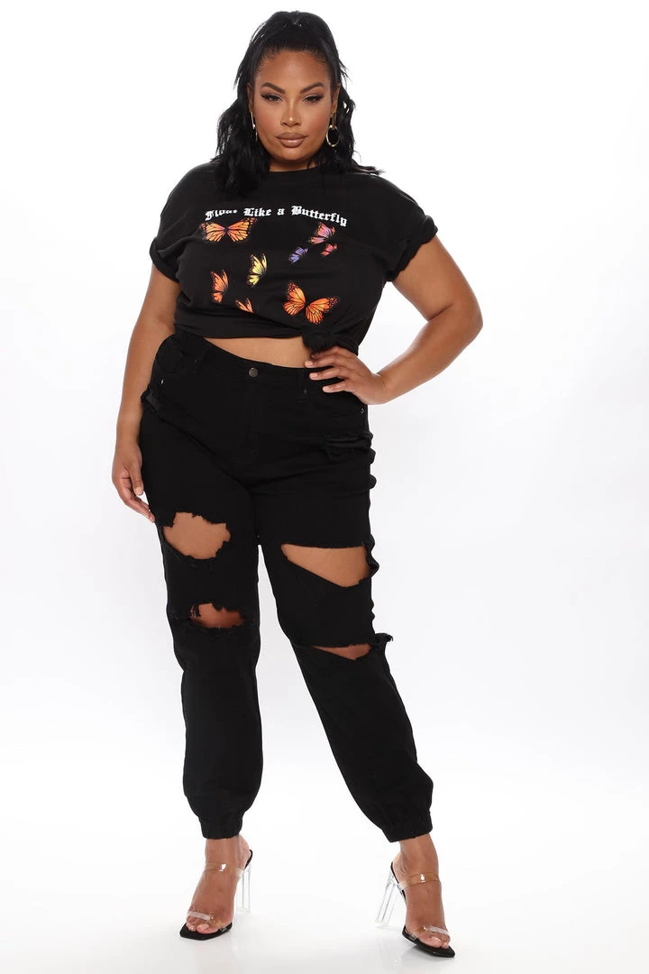 Fashion Nova Teddies & Babydolls Float Like A Butterfly Tee - Black 6 Fashion Nova Teddies & Babydolls Float Like A Butterfly Tee - Black