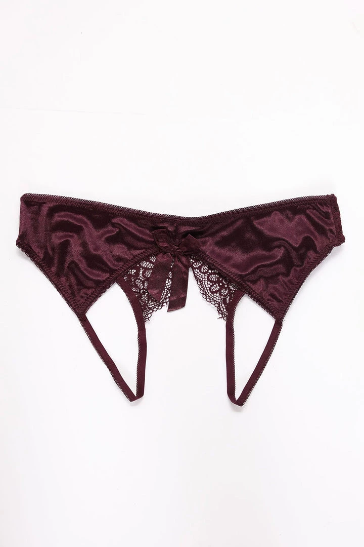 Fashion Nob Unwrap Me Panty - Wine Teddies & Babydolls 6 Fashion Nob Unwrap Me Panty - Wine Teddies & Babydolls