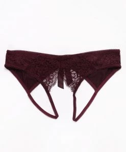 Fashion Nob Unwrap Me Panty - Wine Teddies & Babydolls 10 Fashion Nob Unwrap Me Panty - Wine Teddies & Babydolls