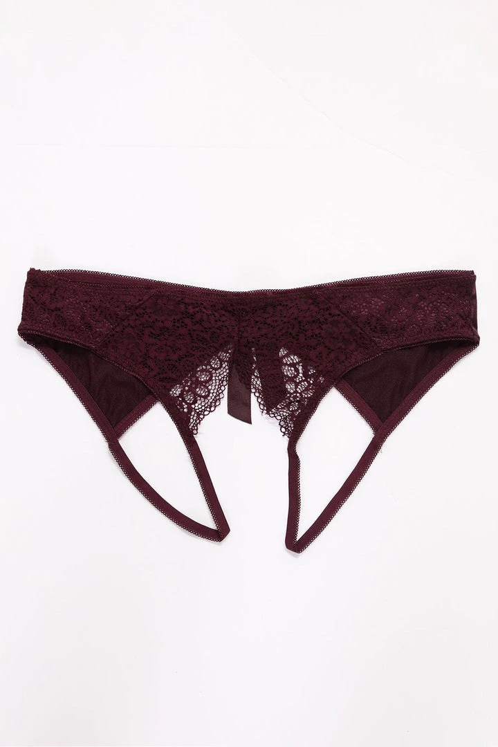 Fashion Nob Unwrap Me Panty - Wine Teddies & Babydolls 1 Fashion Nob Unwrap Me Panty - Wine Teddies & Babydolls