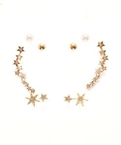 FashionNob Above The Stars Ear Cuff Set - Gold