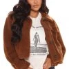 Fashion Nob A Little Warmer Faux Fur Jacket - Chocolate Teddies & Babydolls