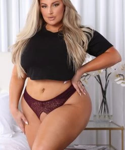 Fashion Nob Unwrap Me Panty - Wine Teddies & Babydolls 8 Fashion Nob Unwrap Me Panty - Wine Teddies & Babydolls