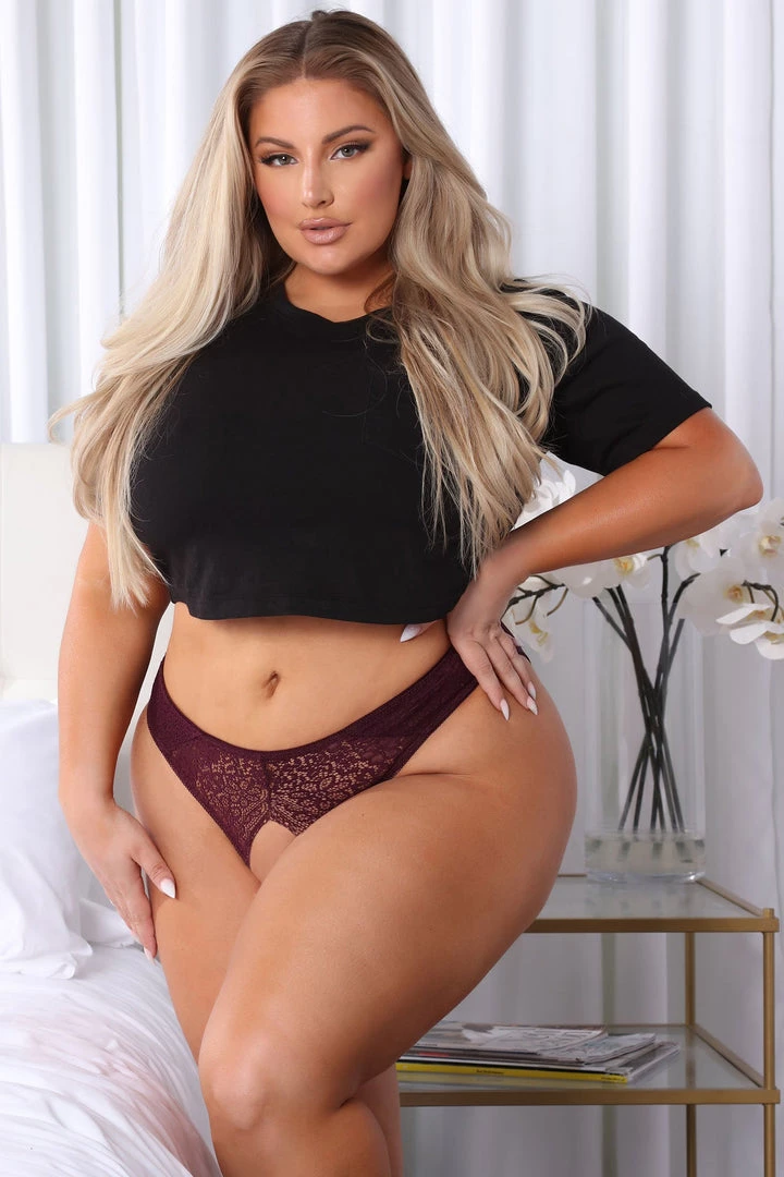 Fashion Nob Unwrap Me Panty - Wine Teddies & Babydolls 3 Fashion Nob Unwrap Me Panty - Wine Teddies & Babydolls