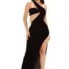 Fashion Nova DRESSES Velvet Drama Maxi Dress - Black