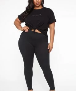 Fashion Nova My Number One Leggings - Black Teddies & Babydolls