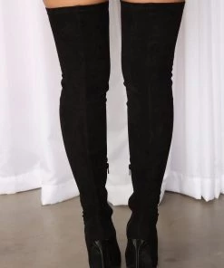 Fashion Nova Extra Attention Over The Knee Boots - Black SHOES