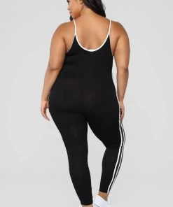 Fashion Nova Influencer Looks Post Gym Selfie Jumpsuit - Black