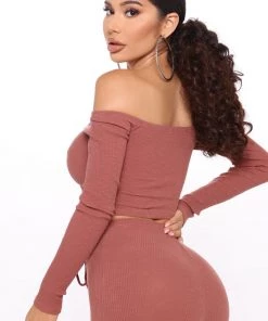 FashionNob Arriving Late Legging Set - Rust