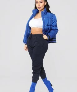 Fashion Nob Teddies & Babydolls Mrs. Jackson Puffer Jacket - Royal Blue