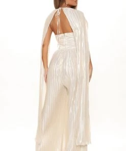 Fashion Nova Fashionably Late Foil Jumpsuit - Gold 10 Fashion Nova Fashionably Late Foil Jumpsuit - Gold