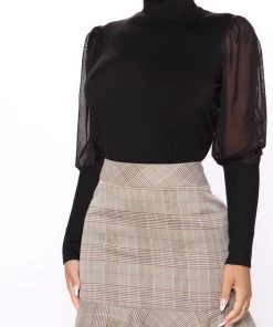 Fashion Nova Meet Me In Manhattan Sweater - Black Teddies & Babydolls