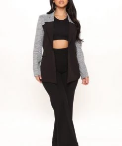 Fashion Nob Testing My Patience Blazer - Black/combo Office Babe