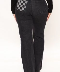 FashionNob Checkin' You Out Loose Straight Leg Jeans - Black