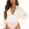 FashionNob Can Have It All Bodysuit - Ivory Teddies & Babydolls
