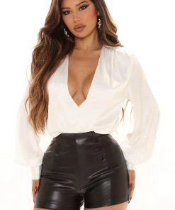 FashionNob Can Have It All Bodysuit - Ivory Teddies & Babydolls