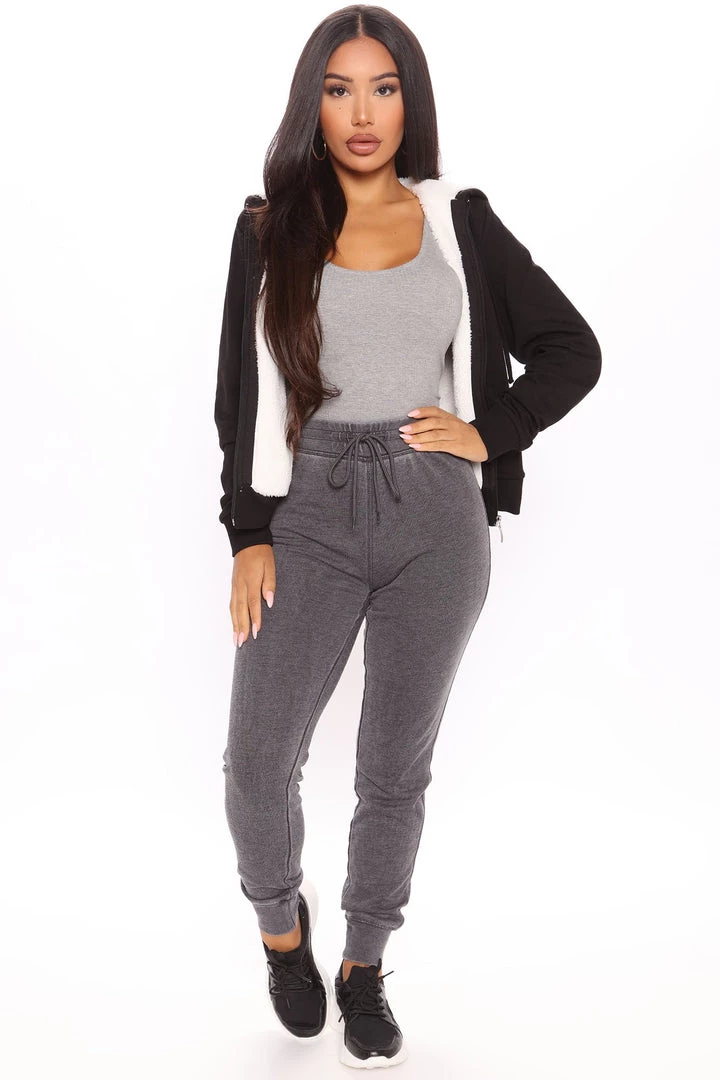 Fashion Nova Teddies & Babydolls Double Standards Sherpa Hoodie - Black 2 Fashion Nova Teddies & Babydolls Double Standards Sherpa Hoodie - Black