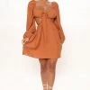Fashion Nova Gianna Mini Dress - Rust DRESSES