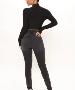 Fashion Nova Cross Me Once Stretch Skinny Jeans - Black