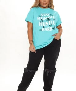 Fashion Nova Teddies & Babydolls Stay Humble Butterfly Tunic Top - Mint