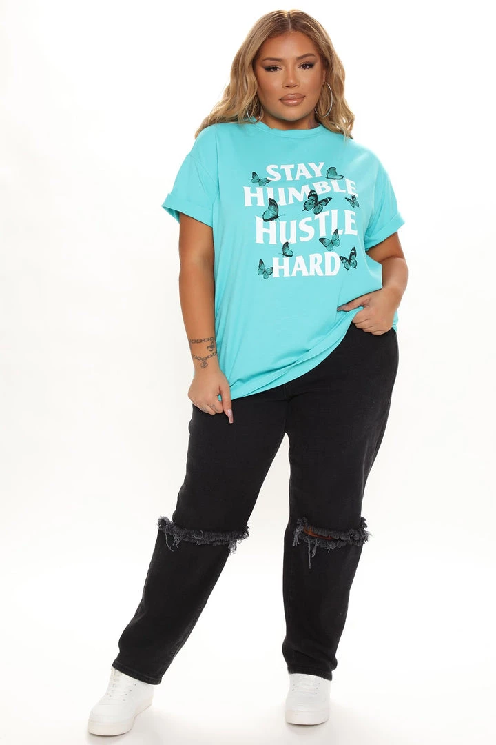 Fashion Nova Teddies & Babydolls Stay Humble Butterfly Tunic Top - Mint