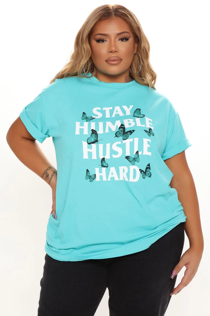 Fashion Nova Teddies & Babydolls Stay Humble Butterfly Tunic Top - Mint