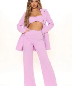 Fashion Nova Lilliane 3 Piece Blazer Set - Lilac Office Babe