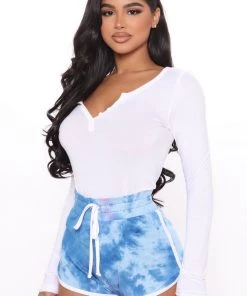 Fashion Nova Nelida Long Sleeve Henley Tee - Off White