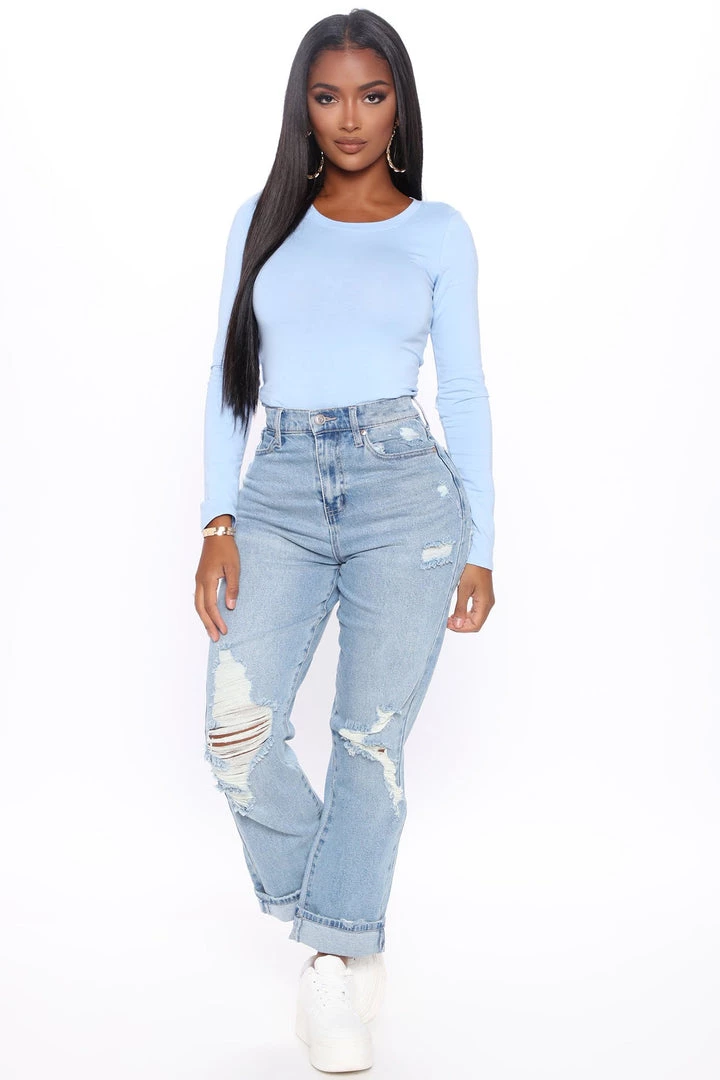 Fashion Nova Teddies & Babydolls Julia Long Sleeve Top - Light Blue 2 Fashion Nova Teddies & Babydolls Julia Long Sleeve Top - Light Blue