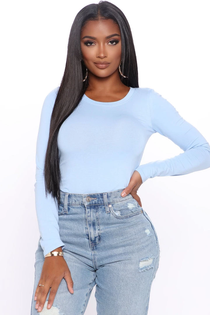 Fashion Nova Teddies & Babydolls Julia Long Sleeve Top - Light Blue 1 Fashion Nova Teddies & Babydolls Julia Long Sleeve Top - Light Blue
