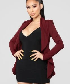 Fashion Nob Meet And Greet Blazer - Burgundy