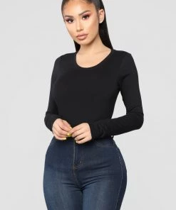 Fashion Nova Julia Long Sleeve Top - Black