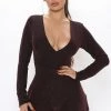 Fashion Nova Teddies & Babydolls Night Out Glitter Romper - Rose Gold/Black