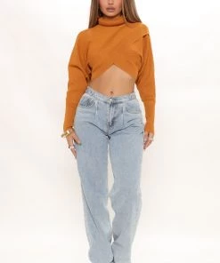 Fashion Nova Feeling Brand New Sweater - Mustard Teddies & Babydolls